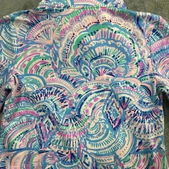 Lilly Pulitzer Jacket Womens XXS Leona Zip Up Happy As A Clam UPF 50+ Geometric - Picture 11 of 11
